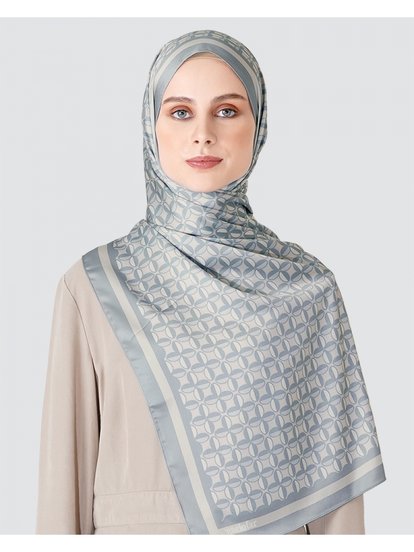 ARMA SHAWL - MEDIUM GREY CYAN-BLUE