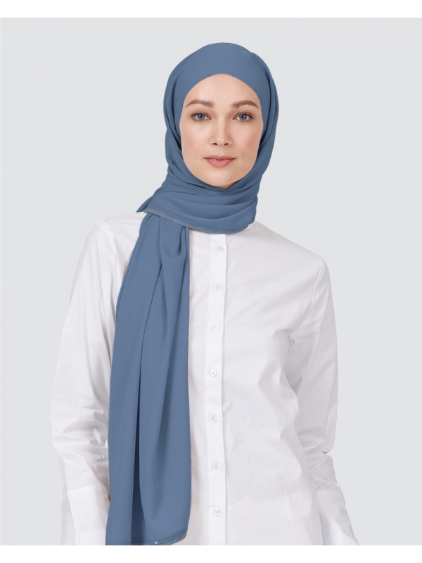 KATE PLAIN - MEDIUM DUSTY CYAN-BLUE
