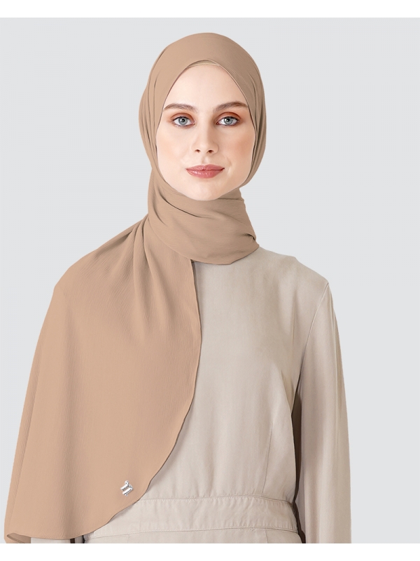 LINIA LINE CHIFFON SHAWL - LIGHT NUDE TAN