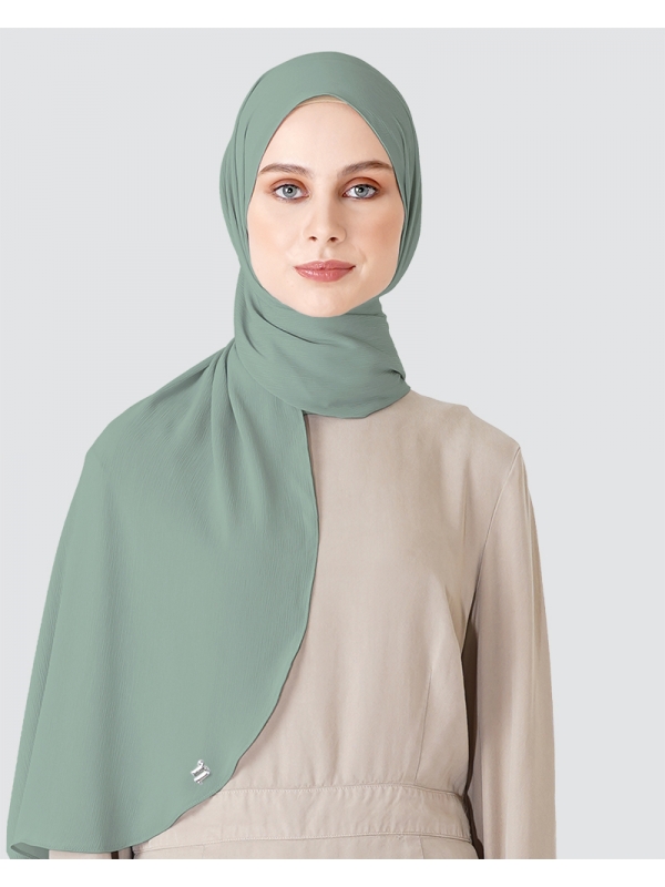 LINIA LINE CHIFFON SHAWL - MEDIUM DUSTY GREEN-APPLE