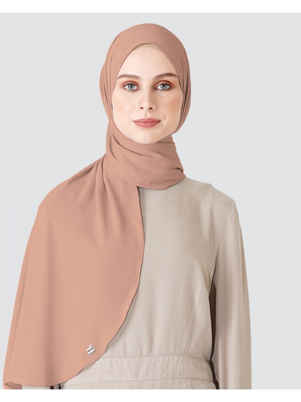 LINIA LINE CHIFFON SHAWL - MEDIUM DUSTY WARM ALMOND