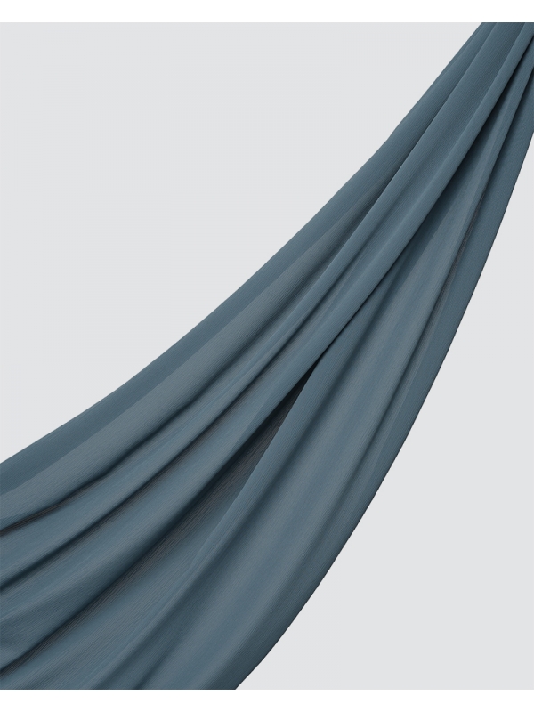 LINIA LINE CHIFFON SHAWL - MEDIUM DUSTY STEEL BLUE