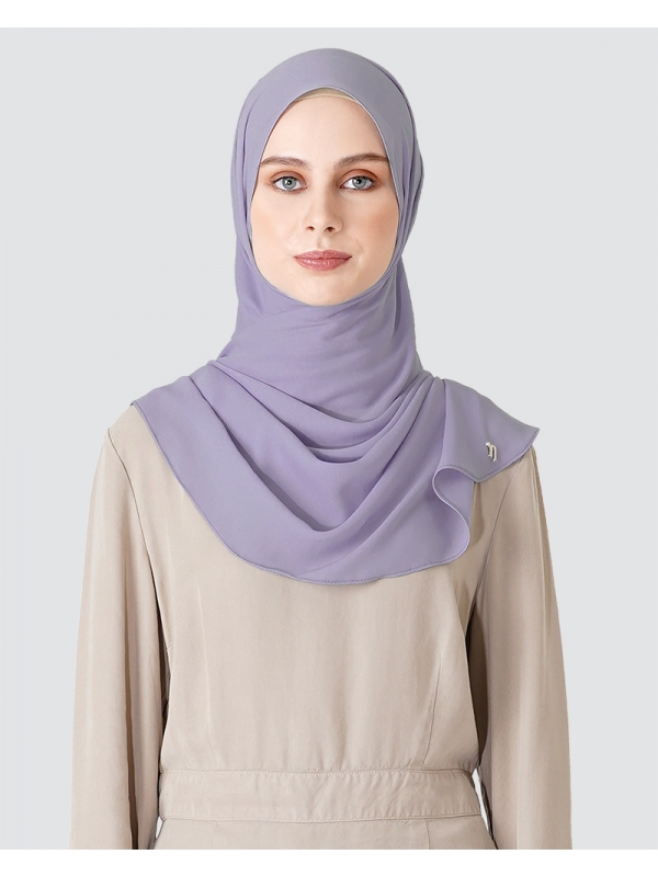 LONG CHIFFON SHAWL - POWDERY LAVENDER-PURPLE