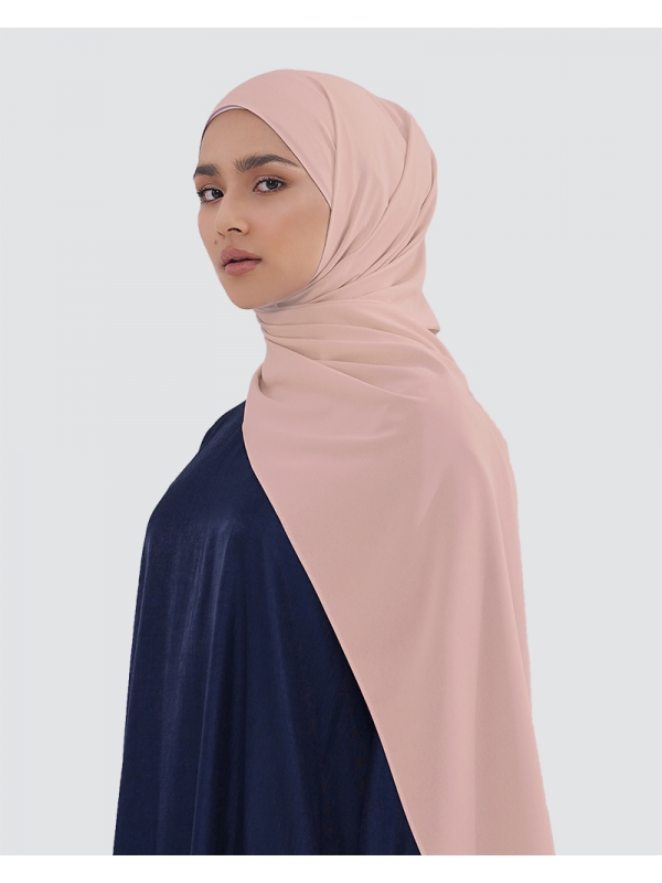 MAYA MATTE SATIN SHAWL - DUSTY PEACH