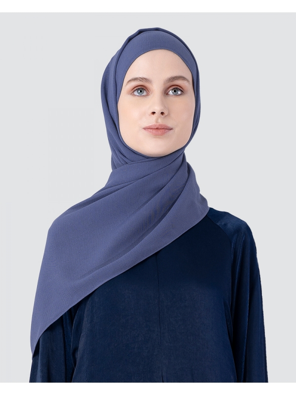 MILDA SHAWL - MEDIUM DUSTY CYAN-BLUE