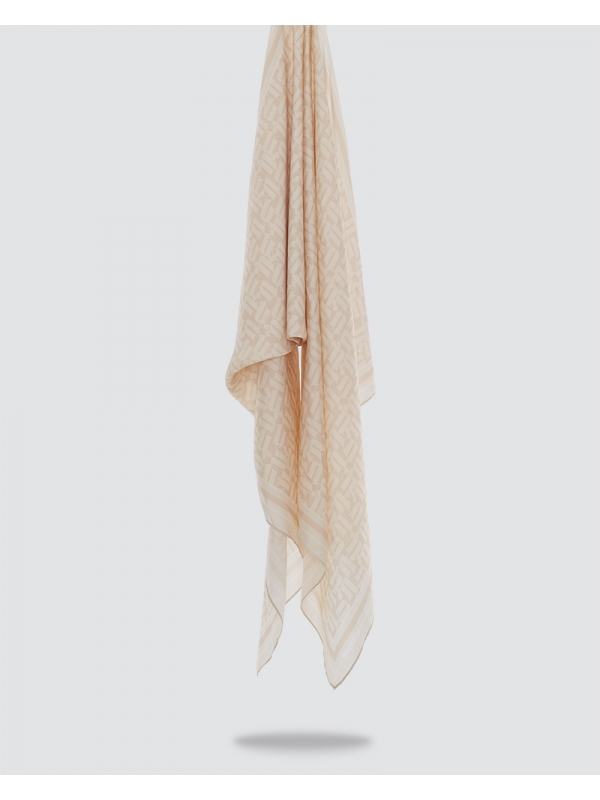 NAELOFAR MONOGRAM SHAWL- VERY LIGHT BROWN
