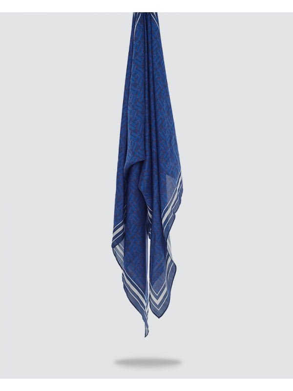 NAELOFAR MONOGRAM SHAWL - DARK BLUE