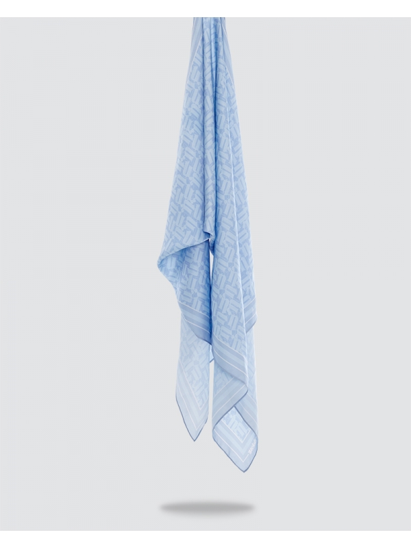 NAELOFAR MONOGRAM SHAWL - SMOKEY -SKY BLUE