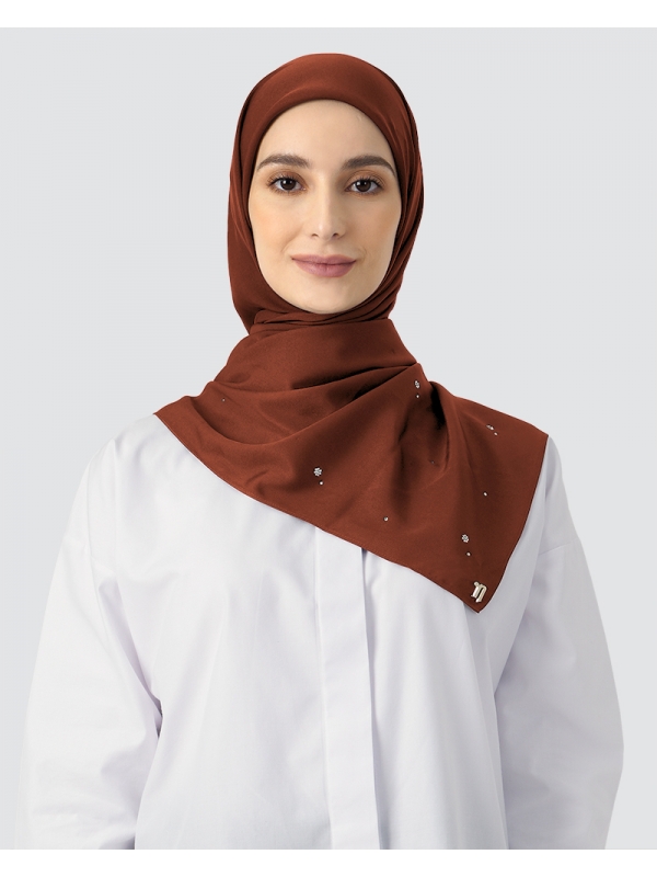 SATINA - SMOKEY DUSTY BROWN-ORANGE