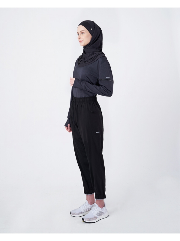 NYLON TRACK PANTS - BLACK