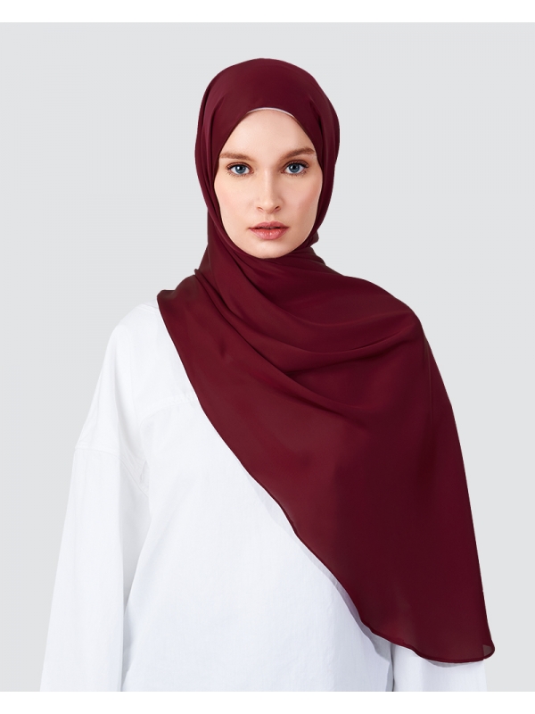 SWARA SATIN SHAWL - BRIGHT BLOODRED