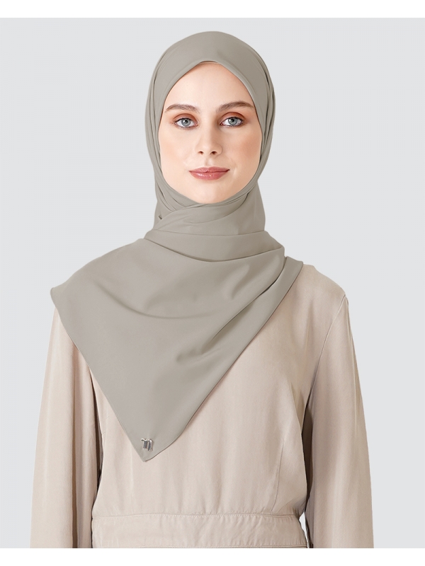 SOFIE COTTON SATIN SQUARE - DUSTY GREY CLAY