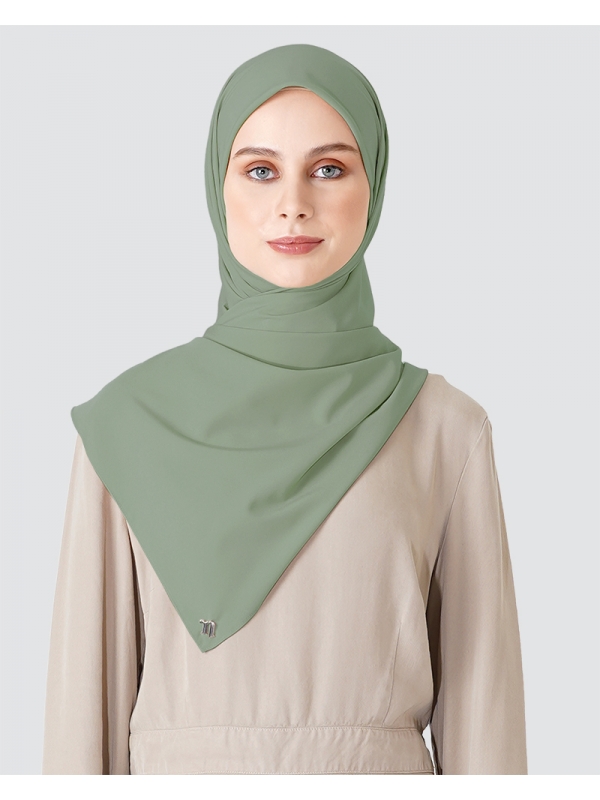SOFIE COTTON SATIN SQUARE - DUSTY PEWTER