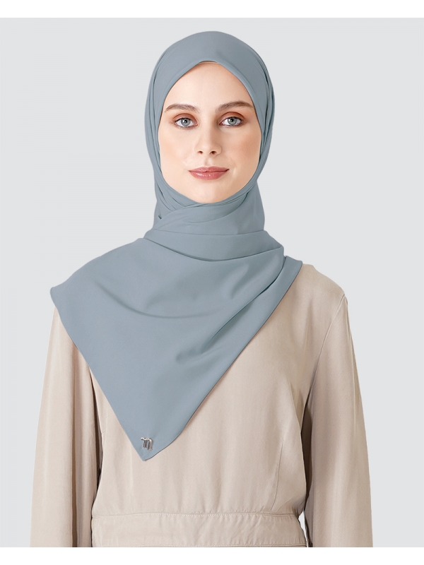 SOFIE COTTON SATIN SQUARE - DUSTY POWDER BLUE