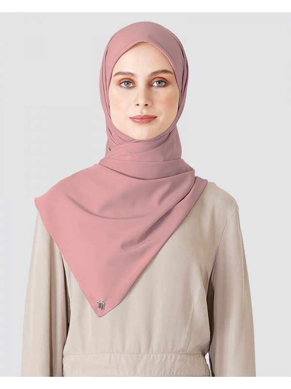 SOFIE COTTON SATIN SQUARE - LIGHT DUSTY PINK