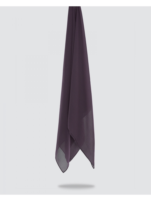 YASMINE WOOL CHIFFON SQUARE - DARK PLUM
