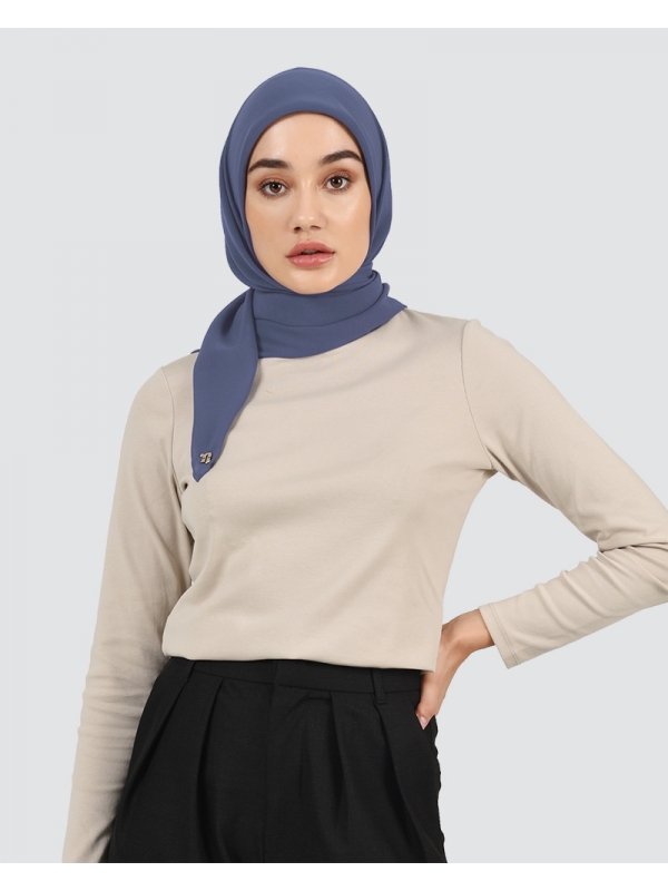 YASMINE WOOL CHIFFON SQUARE - FADED POWDER BLUE