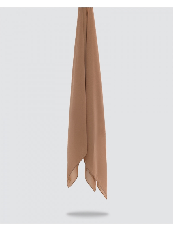 YASMINE WOOL CHIFFON SQUARE - WARM CAPPUCCINO