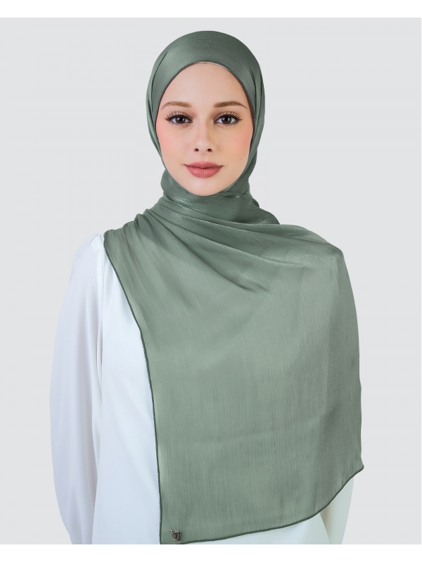 ALAIA CHIFFON SHAWL - MOSS