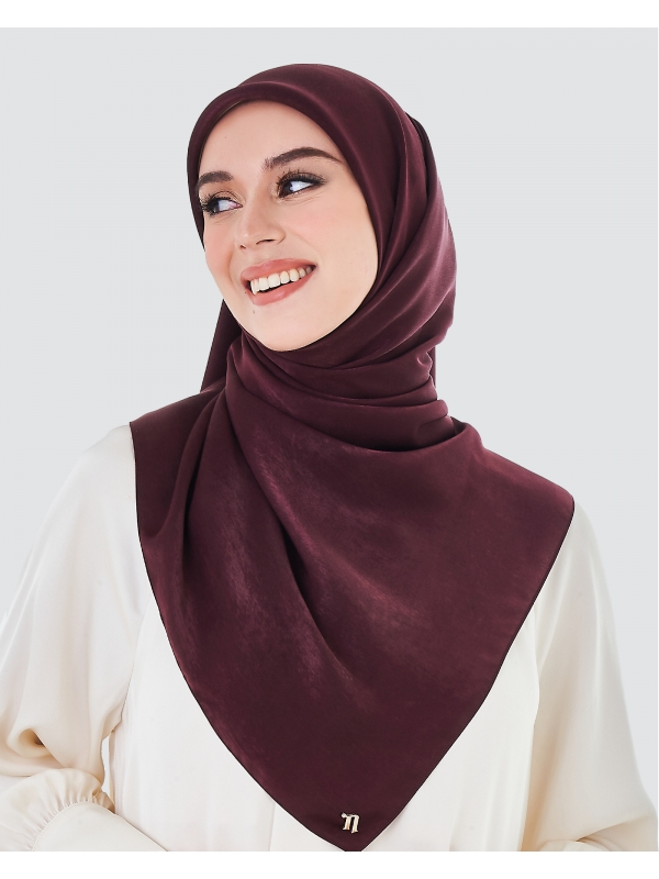 ASHA SATIN SQUARE - BURGUNDY