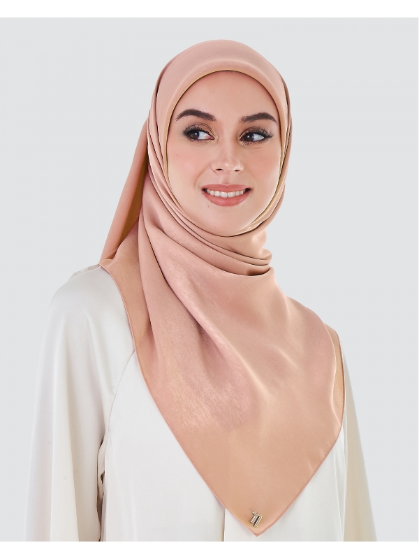 ASHA SATIN SQUARE - DUSTY PEACH