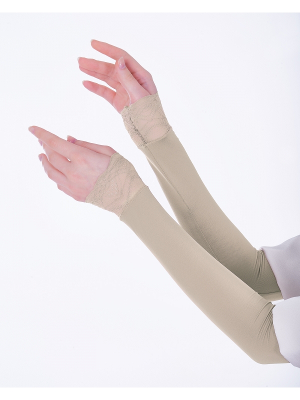 NWEAR AURA LACE HAND SOCKS - NUDE TAN