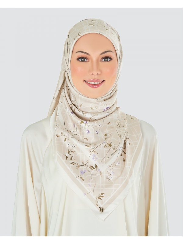 BAMBOO TRELLIS SATIN SQUARE - ALMOND
