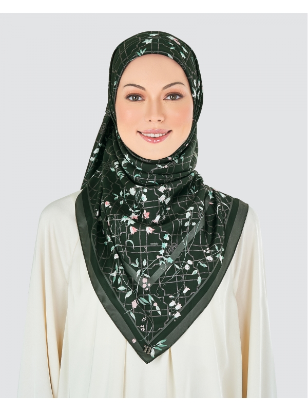 BAMBOO TRELLIS SATIN SQUARE - BLACK