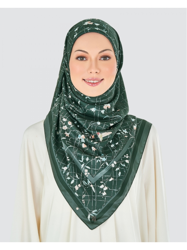 BAMBOO TRELLIS SATIN SQUARE - FOREST