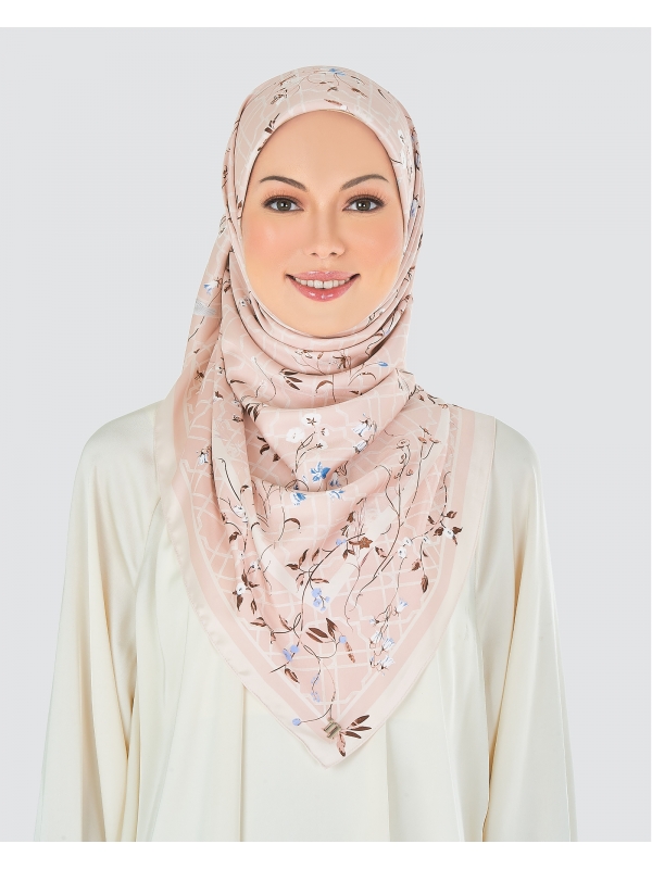 BAMBOO TRELLIS SATIN SQUARE - PINK