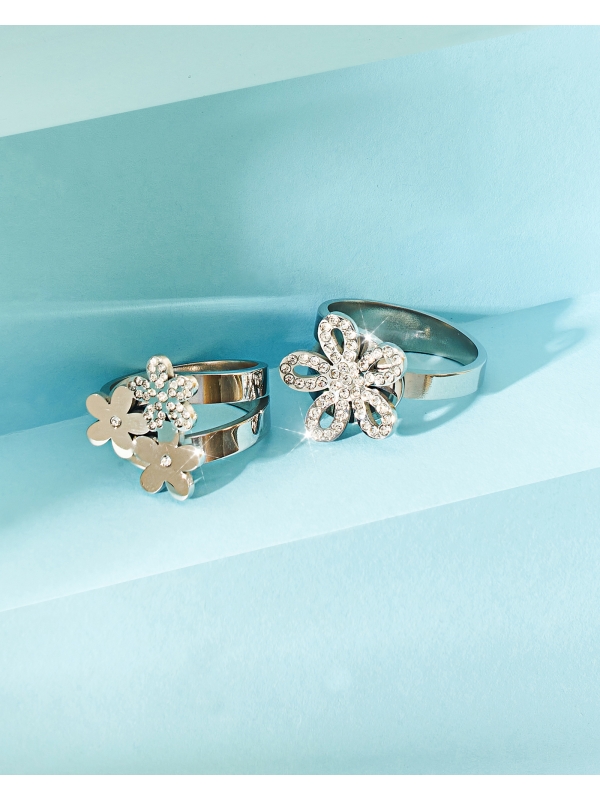 BLOOMING HIJAB RING - SILVER