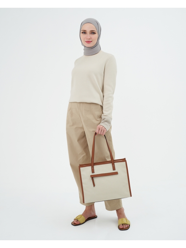 CANVAS TOTE BAG - BROWN