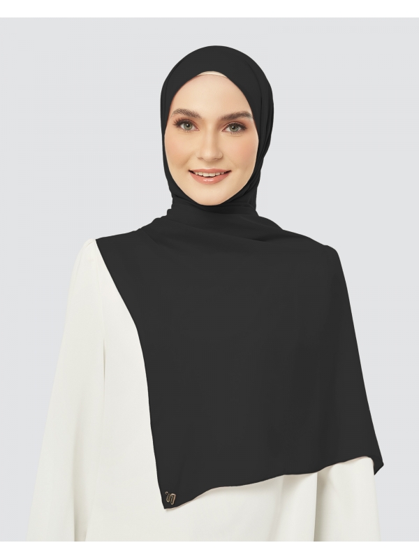 CLOUD CHIFFON SHAWL - BLACK