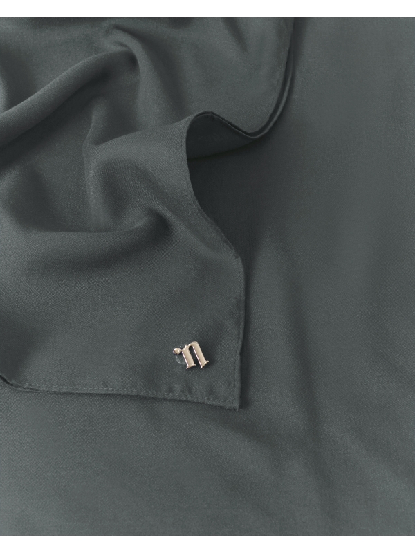 COTTON VOILE SQUARE - DARK GREY