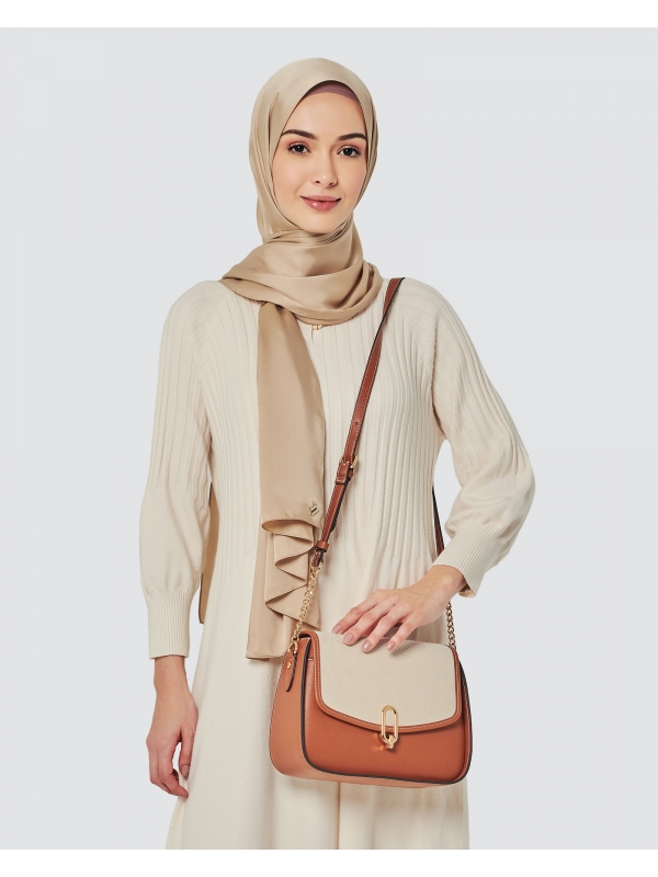 CROSSBODY BAG - CANVAS FLAP EDITION - BROWN