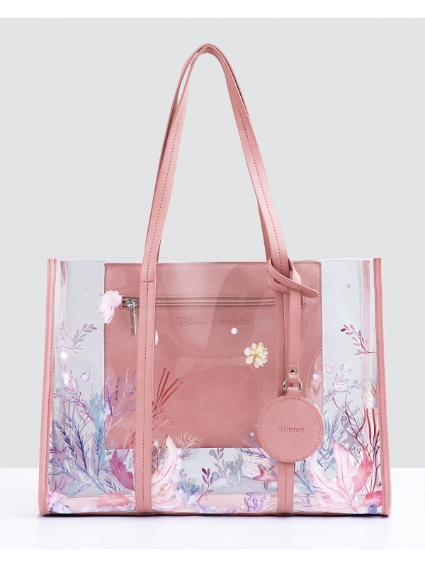 DISNEY X NAELOFAR - THE LITTLE MERMAID CLEAR TOTE BAG - PINK