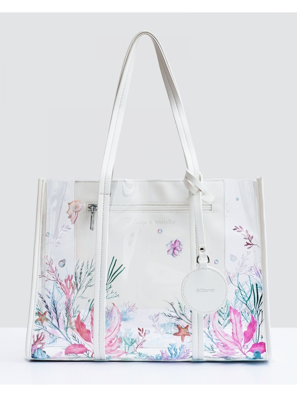 DISNEY X NAELOFAR - THE LITTLE MERMAID CLEAR TOTE BAG - WHITE