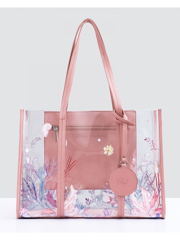GET PERSONAL - DISNEY X NAELOFAR - THE LITTLE MERMAID CLEAR TOTE BAG - PINK