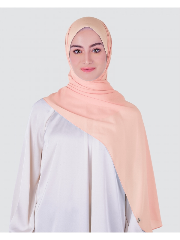 DOTTY TEXTURED CHIFFON SHAWL - SALMON PINK