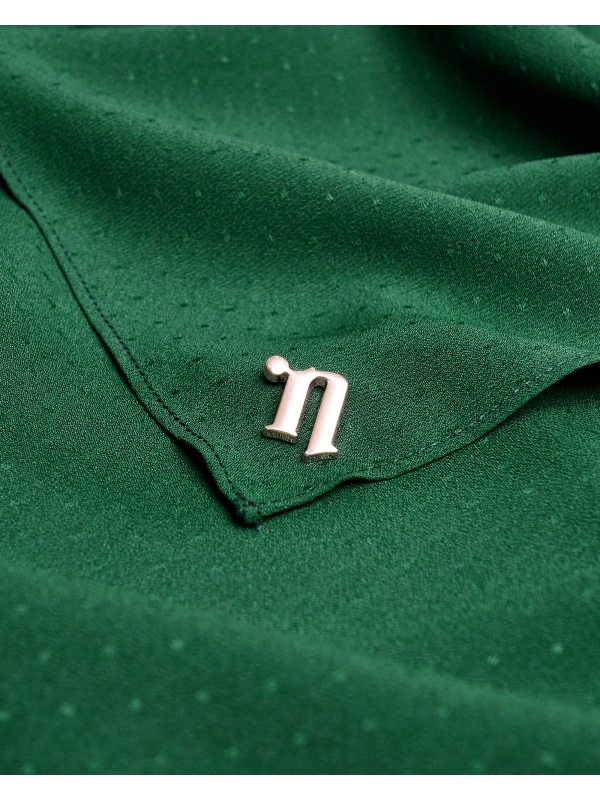 DOTTY TEXTURED CHIFFON SQUARE - EMERALD GREEN