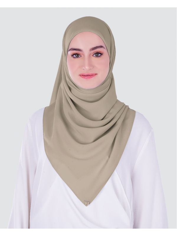 DOTTY TEXTURED CHIFFON SQUARE - MOCHA