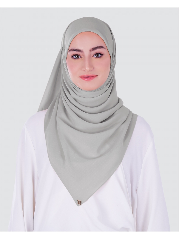 DOTTY TEXTURED CHIFFON SQUARE - SILVER GREY