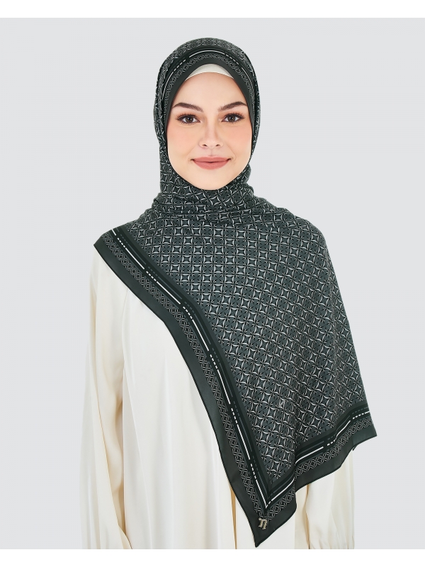 ECHO GEOMETRIC SHAWL - BLACK