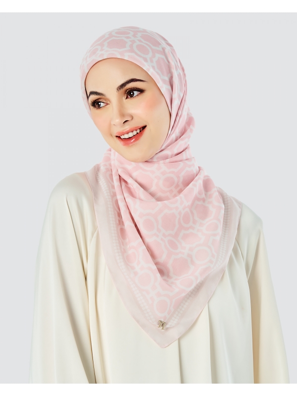 ECHO GEOMETRIC COTTON VOILE SQUARE - BLUSH