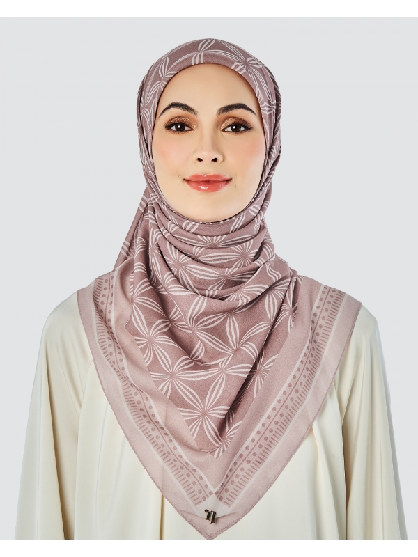 ECHO GEOMETRIC COTTON VOILE SQUARE - MAUVE