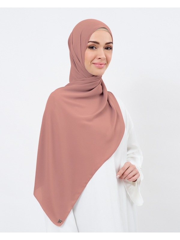 EILA CHIFFON SHAWL - DUSTY RED