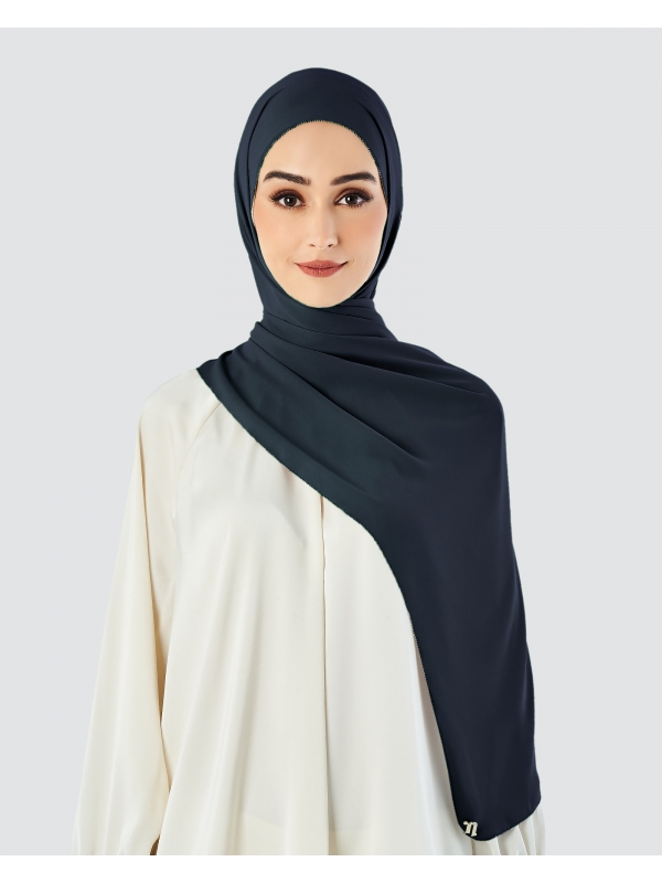 EILA CHIFFON SHAWL - NAVY BLUE