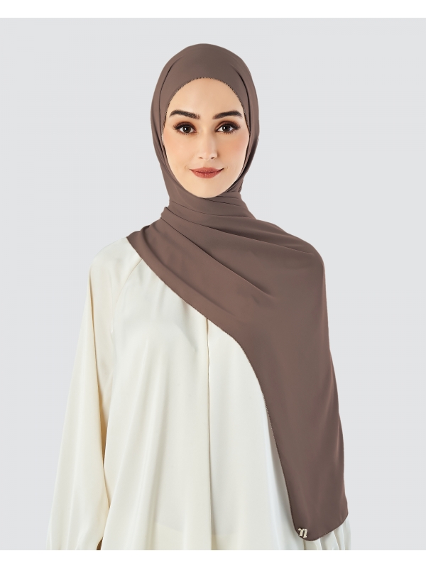 EILA CHIFFON SHAWL - DEEP TAUPE