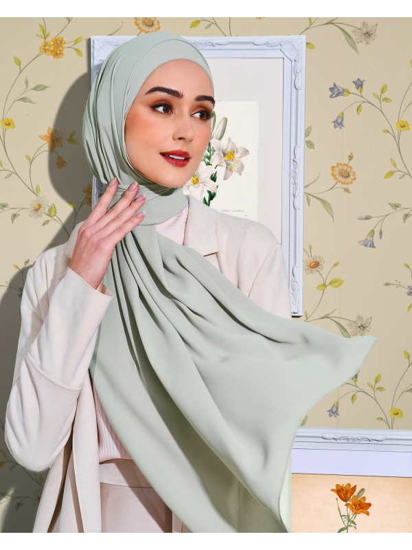 EILA CHIFFON SHAWL - ICE GREY