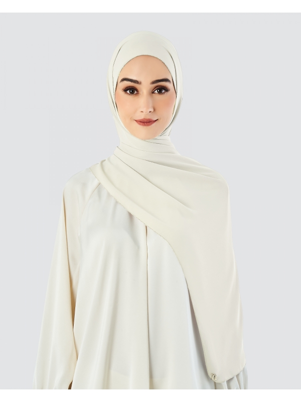 EILA CHIFFON SHAWL - IVORY
